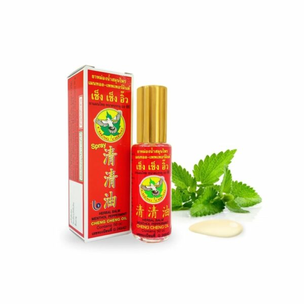 ยาหม่องน้ำสมุนไพร เช็ง เช็ง อิ๊ว กลิ่นเมนทอล-เพพเพอร์มินต์ 1 ขวด (50cc)